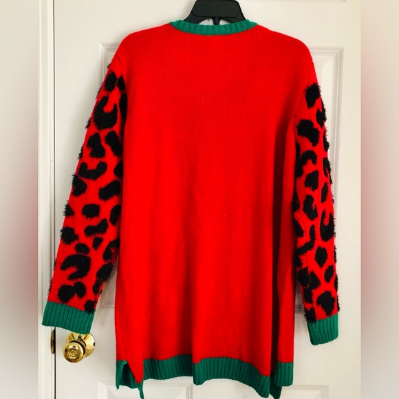 HOLYDAY TIME UGLY SWEATER SIZE 1X (16w/18w) KNIT PULLOVER CAT FUZZY ANIMAL PS2 - Picture 2 of 6